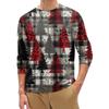 Men's Fashion Printed Round Neck Long Sleeve Bottoming Shirt Top