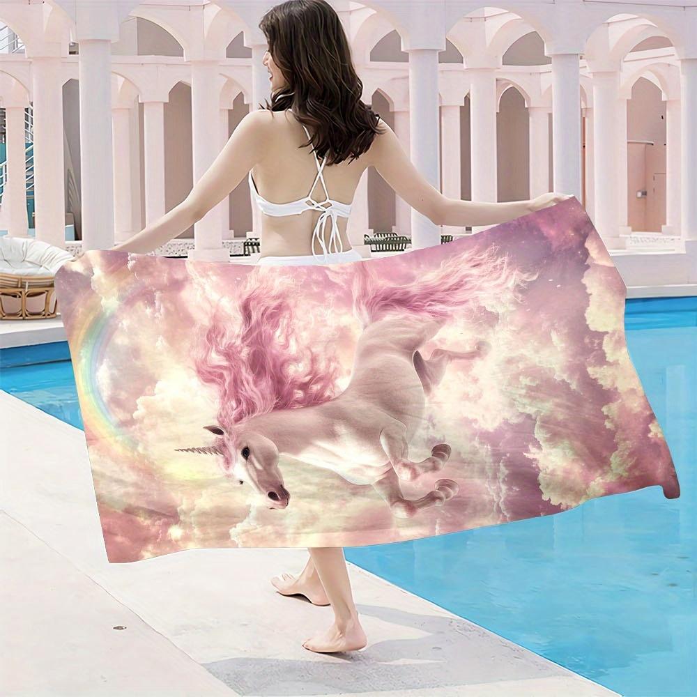 One Piece of a Magical Unicorn Beach Towel, Made from Soft And Lightweight Microfiber, Perfect for Quick Drying. This Oversized