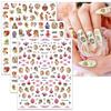 Angel Flower Pattern Nail Stickers Cupid Self-Adhesive Nail Decals 3D DIY Tips Nail Art Decorations Nail Design Manicure Wrap
