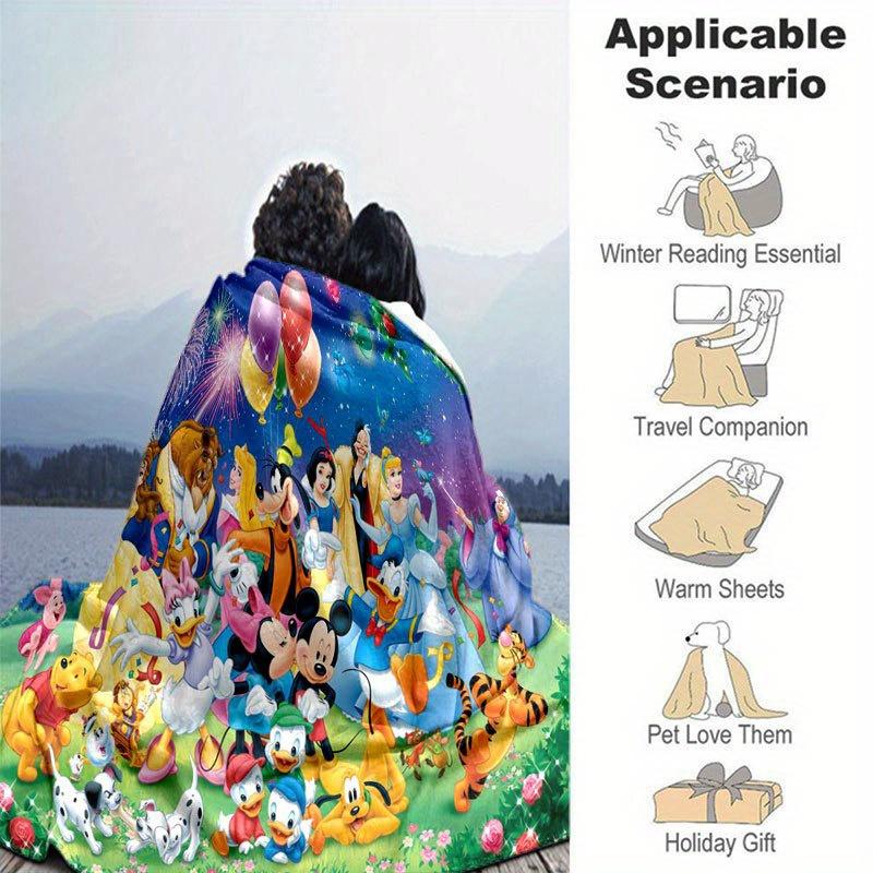 Mickey & Minnie Blanket Soft, Warm Flannel Throw for Couch, Bed, Travel, Camping | All-Season Cozy Nap Blanket Christmas Décor