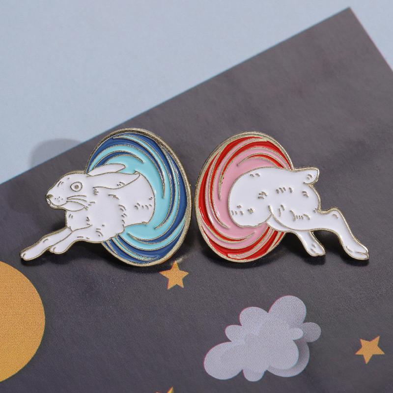 Cartoon Ocean Animal Metal Enamel Brooch Featuring Whimsical Whale Rabbit And Cat Designs For Stylish Fashion Accessories