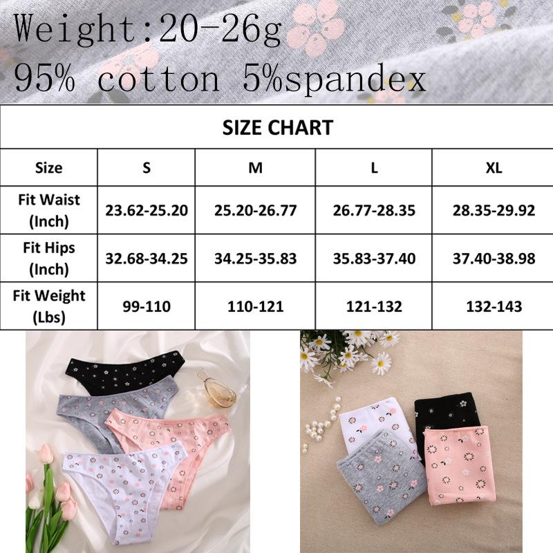 European size women's underwear panties small flower pattern cute sexy comfortable women's briefs