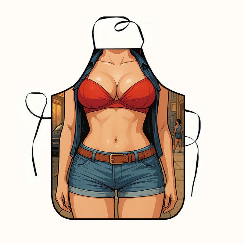 

Men s And Women s Aprons, Quirky And Novel Aprons, Party Sexy Aprons One Size червоний