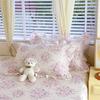 Solstice Floral Pillowcase Set - 2pcs 100% Cotton Ruffled Fundas de Almohada, Cushion Cover