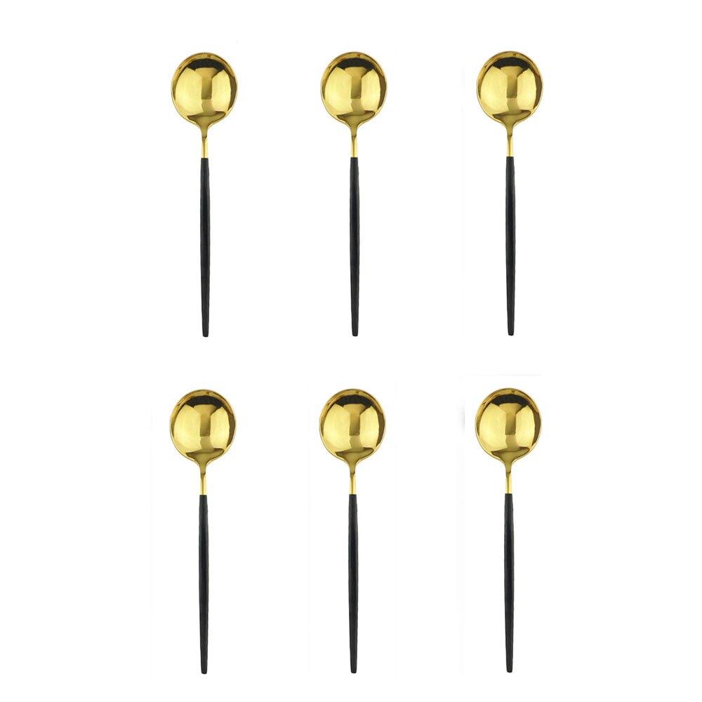 6st rostfritt stål kaffesked Dessertglass Barnskedar Polerad omrörande tesked Kökstillbehör Bestick