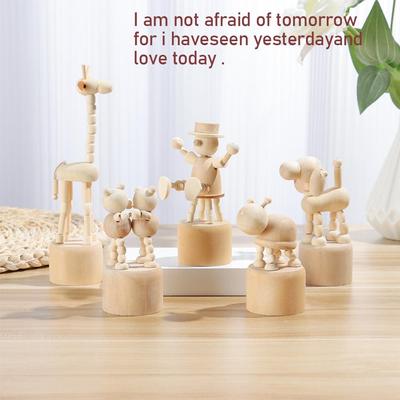 Home Decoration Gifts Mini Desktop Decor Wooden Animal Ornaments Educational Toys Wood DIY Craft