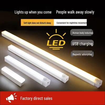 Dobíjecí LED světlo s pohybovým senzorem a magnetickým proužkem pro šatní skříň, skříňku nebo ložnici