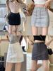 Women's Solid Color Cotton Skirt with Hidden Zipper Lining - Slimming Fit