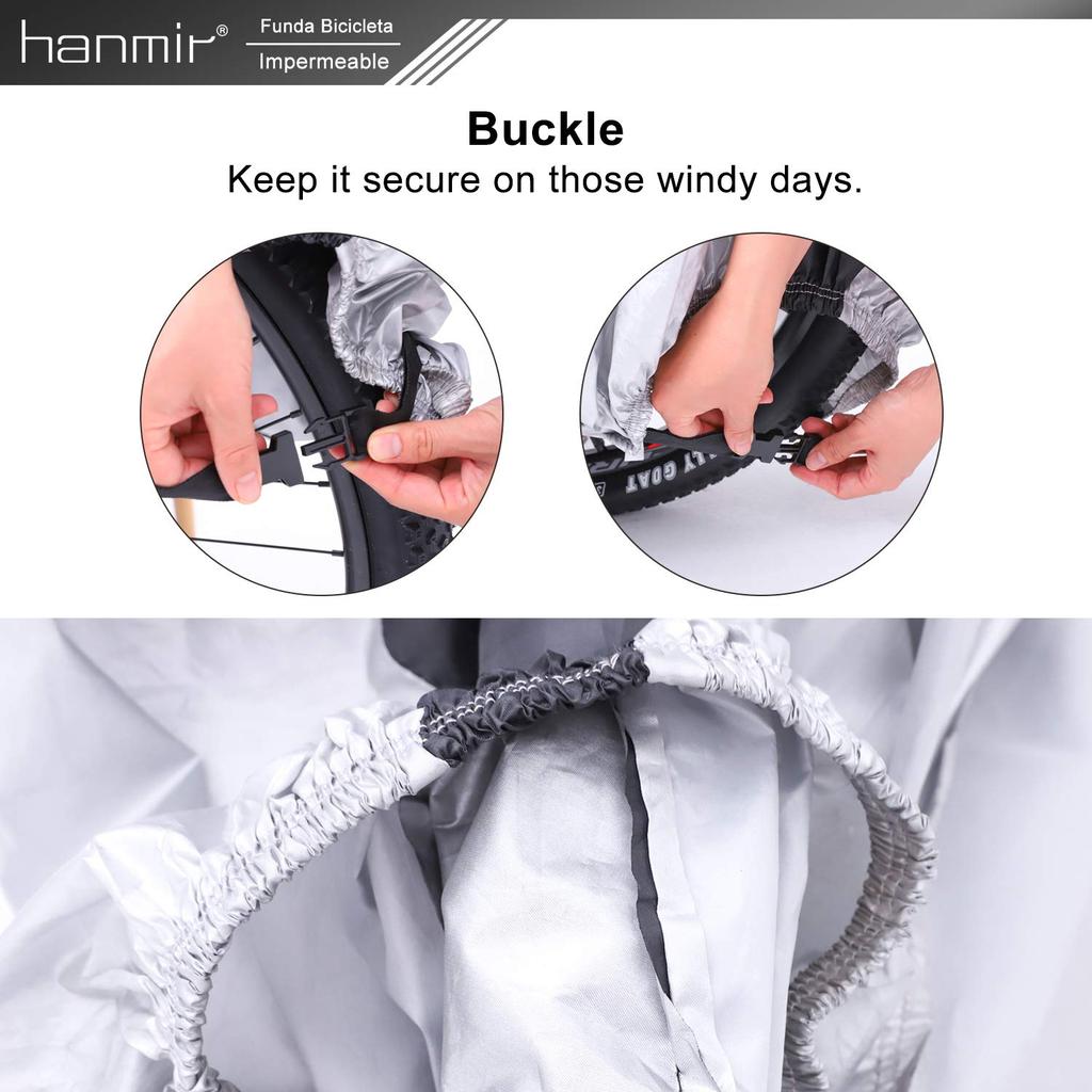 Hanmir Bike and Fits Bikes up to 29 Includes Storage Bag Cover, Waterproof, Thick, Tear-Resistant, UV-Resistant, Heat-Resistant, Durable, Anti-Theft,
