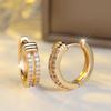 Cubic Zirconia Hoop Earrings for Women Luxury Golden Circle Earrings Jewelry Gifts