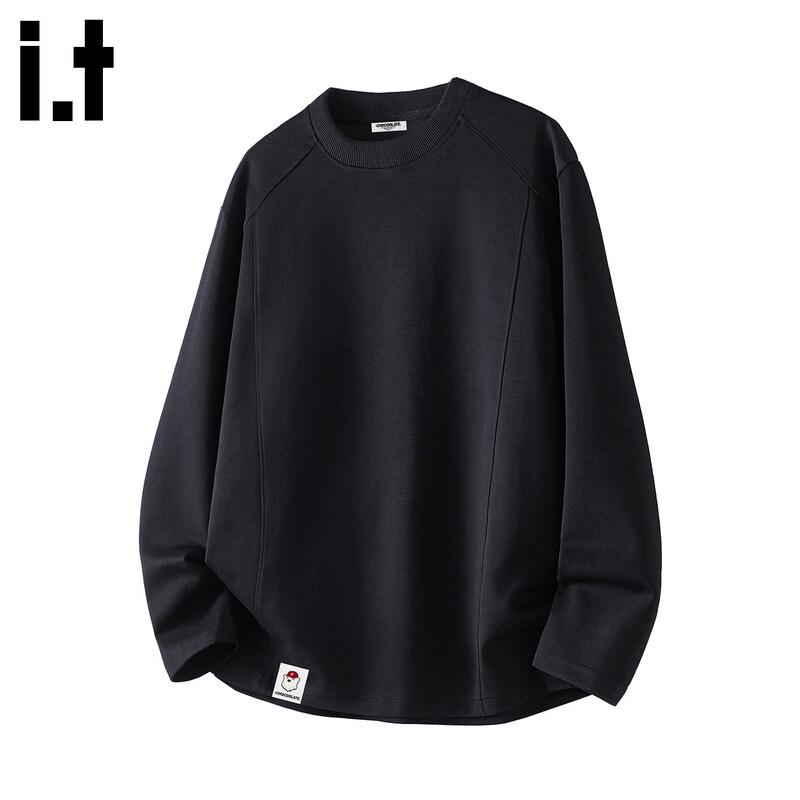 CHOCOOLATE Men's Solid Crew Neck Long Sleeve T-Shirt
