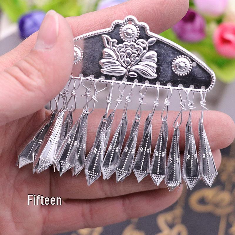 Miao Ethnic Silver Pendants & Handmade Hanfu Hairpin Accessories with Sesame Bells