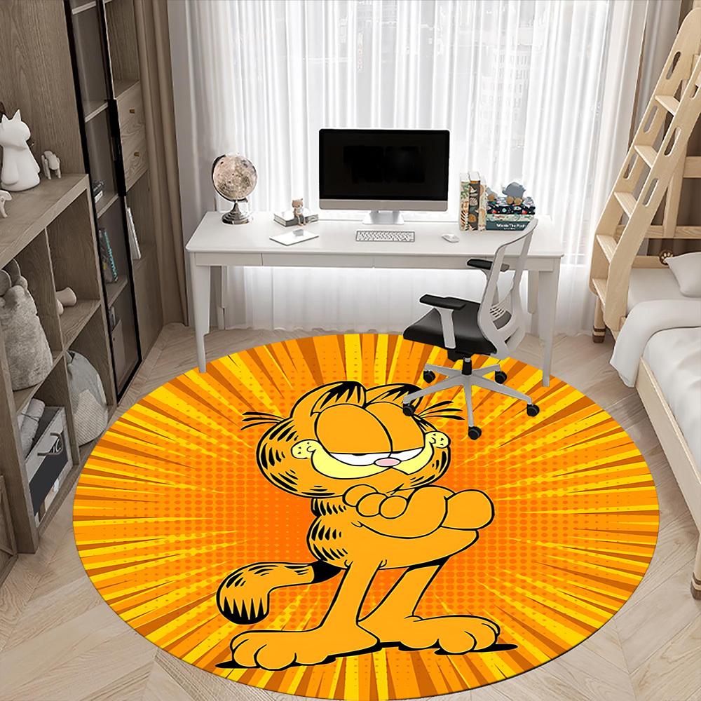 1PC Garfield Office Round Rug, Non-slip, Soft and Durable Office Rug for Interior Decoration, Perfect for Office yy250915084
