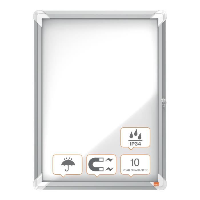 Vitrine D'affichage Premium Plus - Nobo - 4x A4 - Fond Magnétique - Pour L'extérieur