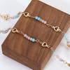 1meter Crystal Beads Chain KC Gold Color Love Heart Beaded Copper Chains for Necklace Bracelet Jewelry Making DIY Components