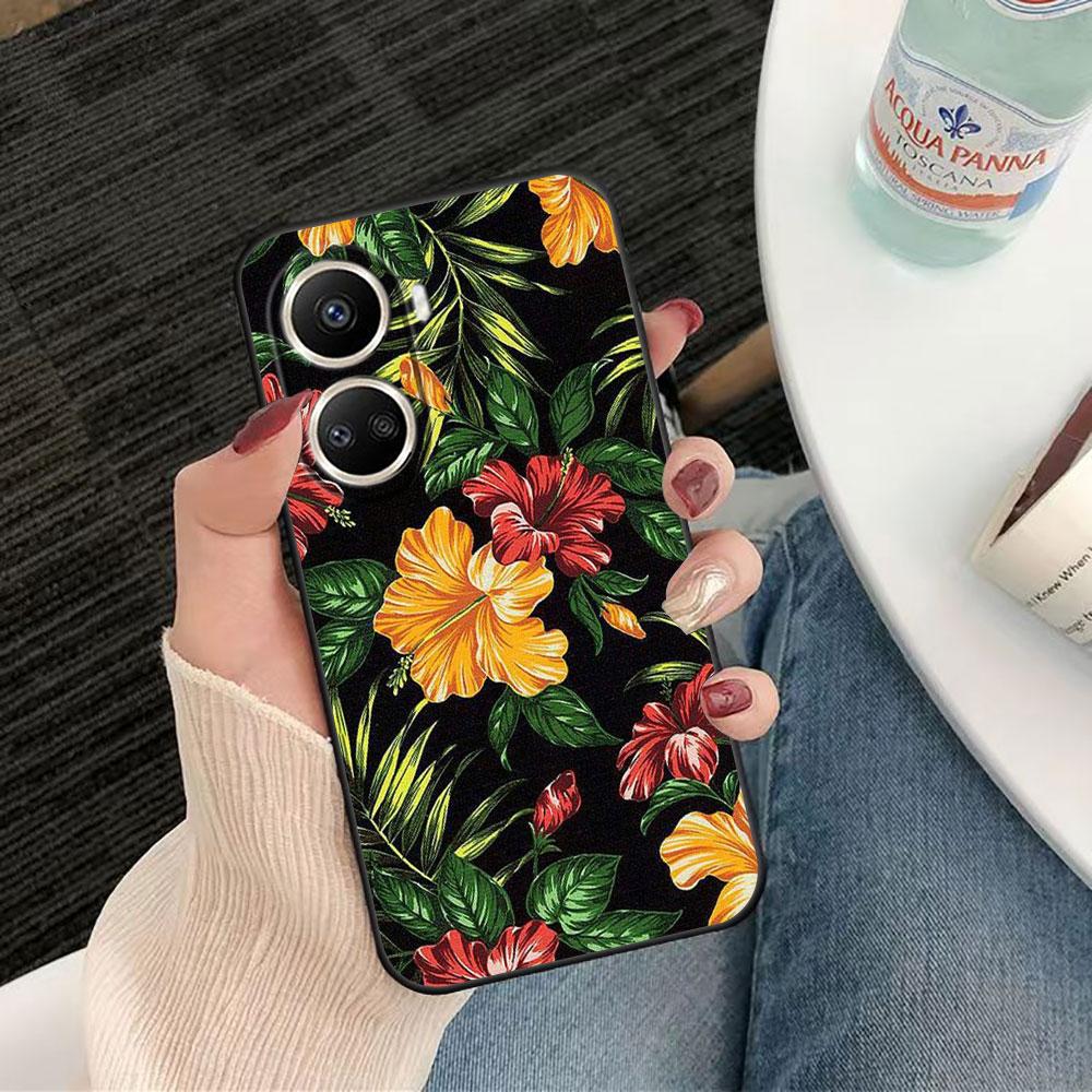 Vintage Banana Leaf Flower Phone Case For HUAWEI NOVA Y70 3I 7I 8I 9 P30 Y9 HONOR 8X 9X 20 90 X5 X6B X7A X7B X8B X9 X9B X9A Case