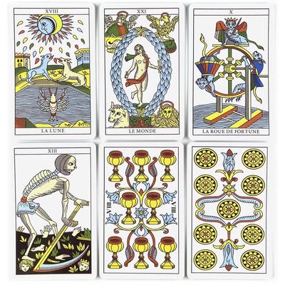 Mini Tarot di Marsiglia Mazzo di Tarocchi Gioco da Tavolo per Feste e Tempo Libero Carte Profetiche Oracolari, Giochi per Riunioni di Famiglia