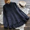 Solid Color Cotton and Linen Loose Shirt Women's Pure Color Cotton and Linen Loose Shirt