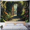Window floral tapestry balcony green plant wall hanging art, bedroom decoration, background poster, home life, picnic mat