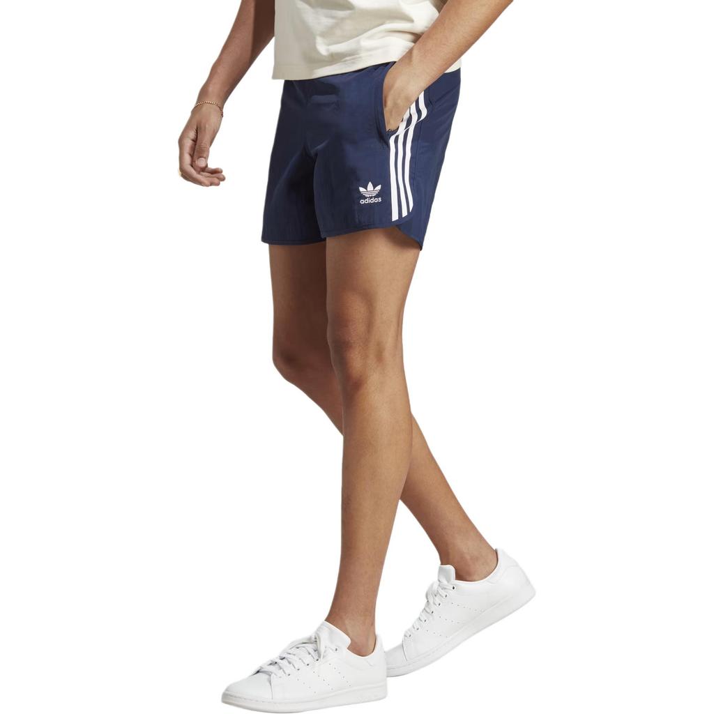 adidas Originals Trefoil Logo Embroidered Casual Shorts Men Bottoms Navy IB9952