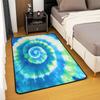 Boho Tie Dye Area Rug for Living Room and Bedroom, Trippy Swirl Hippie Carpet, Soft Bohemian Gypsy Floor Mat