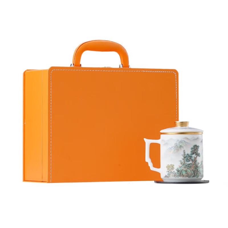 Chaxun Hand-Painted Ceramic Office Tea Cup with Filter