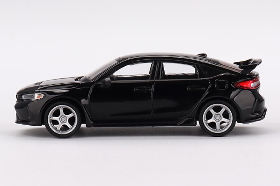 TrueScale Miniatures MINI GT 164 Honda Civic Type R 2023 Crystal Black Pearl WAdvan GT Wheel Right-hand drive Finished product