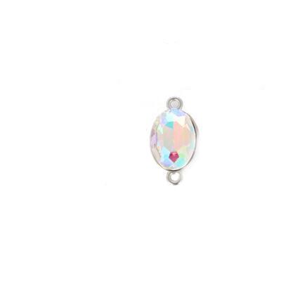 10pcs Crystal Glass Oval Shape Charms Connectors for Jewelry Earrings Bracelet Necklace Pendant Making Findings DIY Accessories