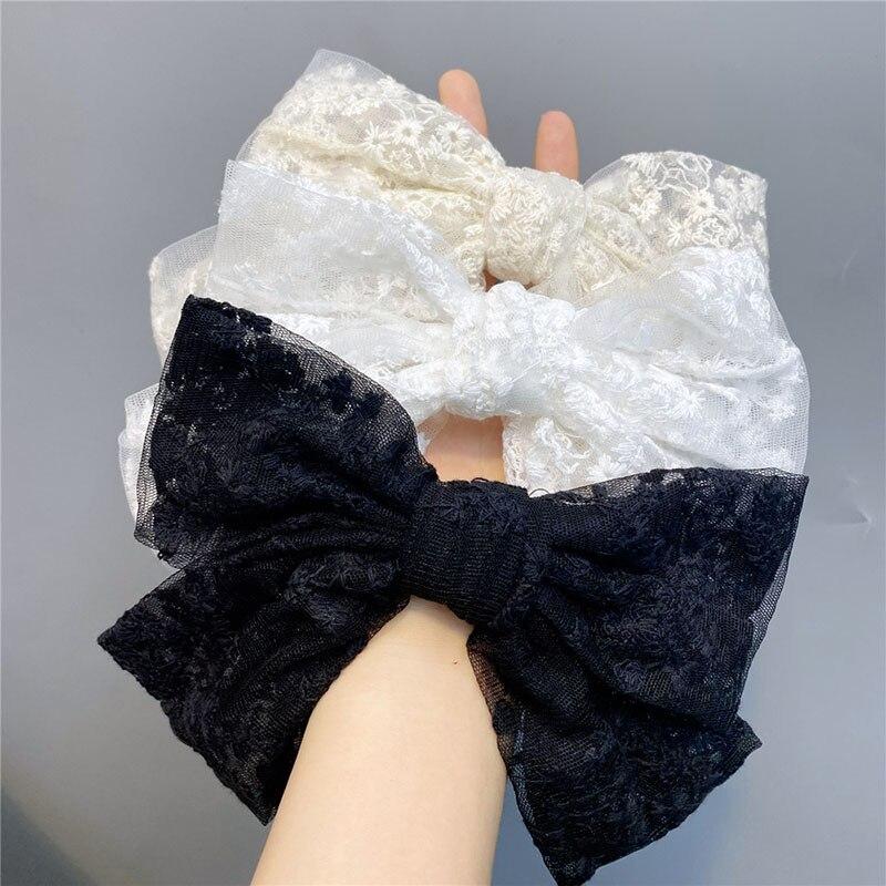 Cute Romantic Big Bowknot Hair Clip Lace Floral Butterfly Hair Pin Japanese Style Hair Accessories for Women Jewelry for Hair