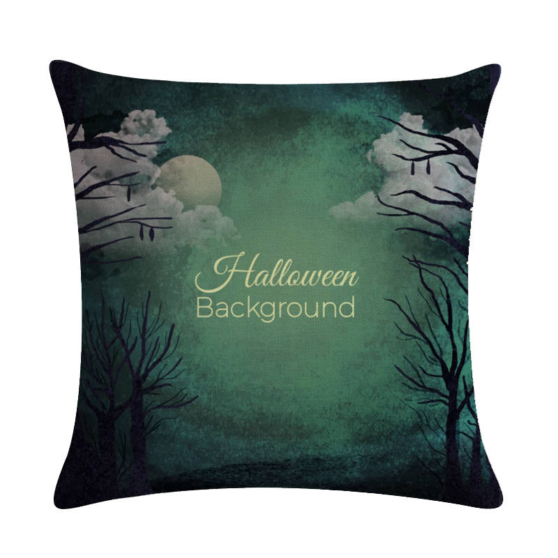 Home Decoration Pumpkin Cat Witch Halloween Happy Printing Poly Pillow Pillow Case Funda De Almohada