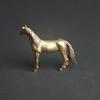 1 Piece Feng Shui Ornament Antique Brass Solid Long Tail Horse Figurines Copper Zodiac Animal Mini Desktop Decoration Crafts