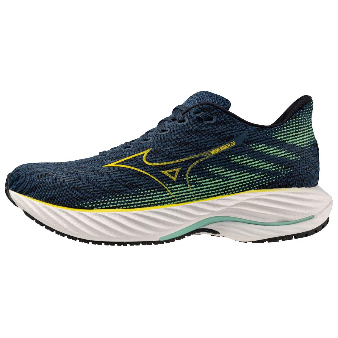 Mizuno Wave Rider 28 Navy Yellow Men Sneakers Blue J1GC240308 41