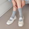 Japanese-British Retro Plaid Mid-Calf Socks for Women - Autumn/Winter, Versatile for Commute & Birkenstock Shoes