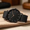 Milanese Woven Band Watch Men Mesh Minimalist Quartz Analog Simple
