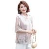 Elegant Chinese-Style Chiffon Blouse for Middle-Aged and Elderly Women - Summer Fashion