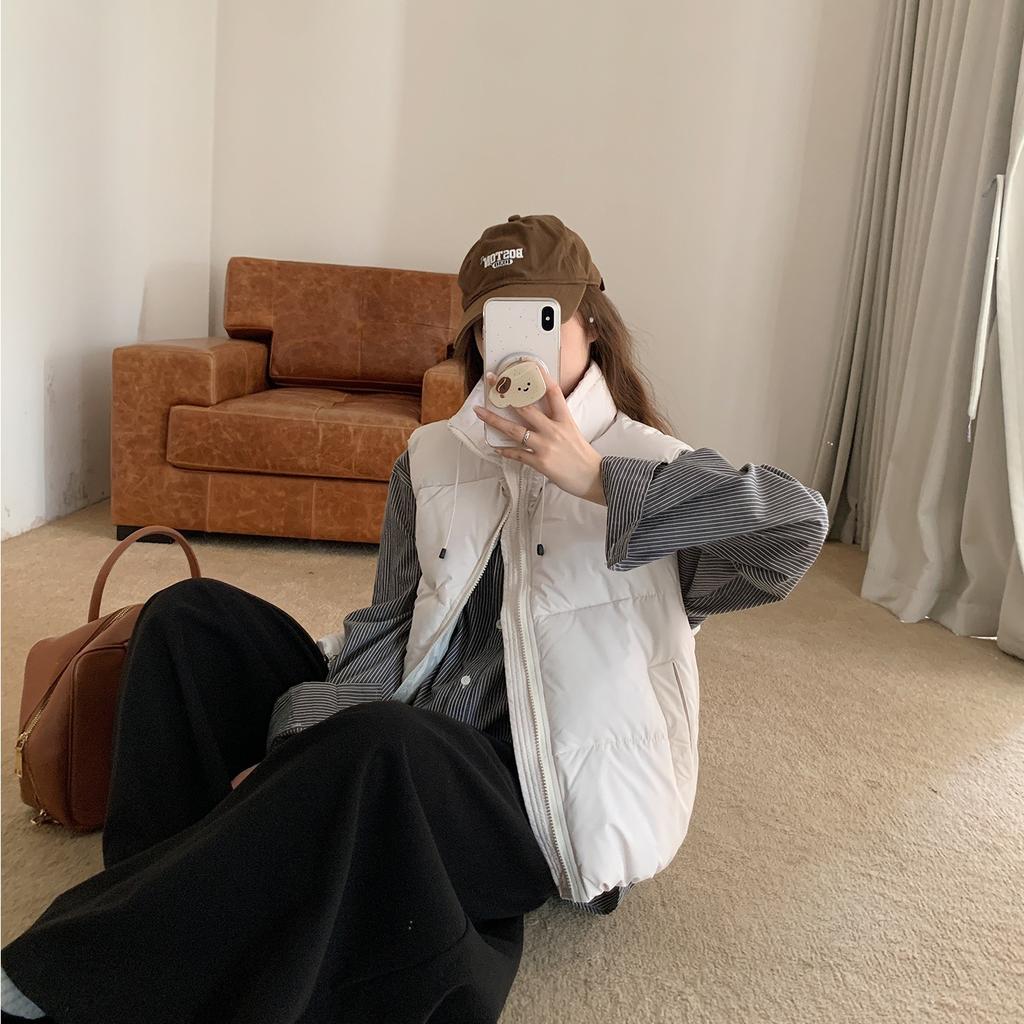 New bread puff cotton vest women's stand-up collar small coat women's versatile warm outer jacket