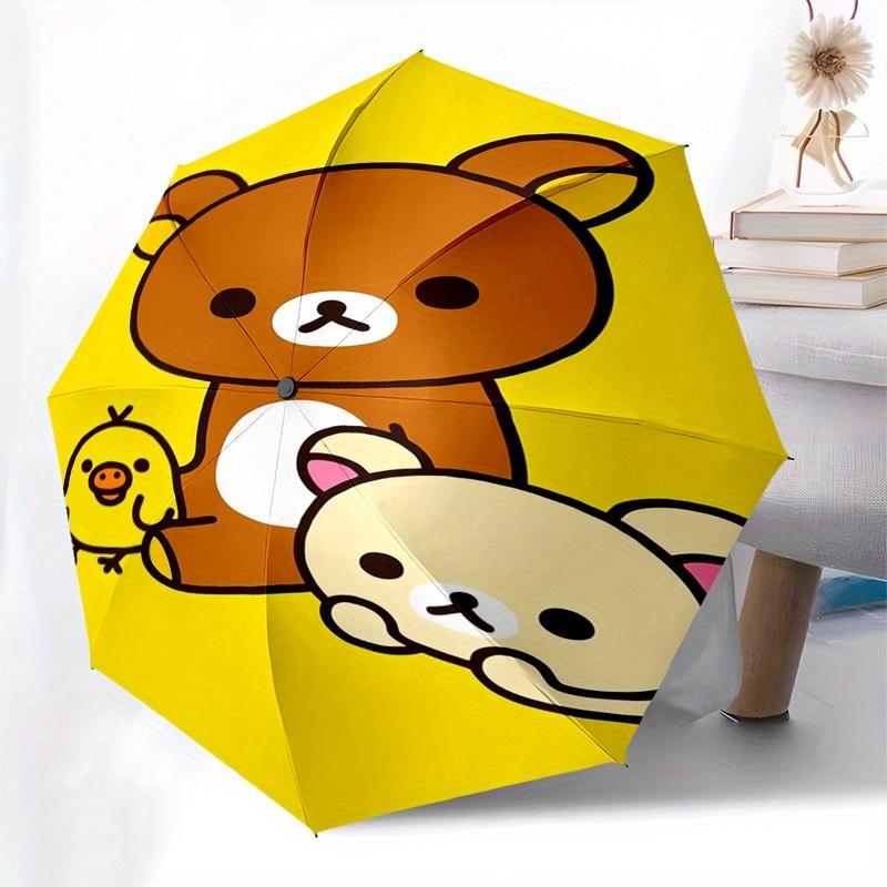 Rilakkuma,Bear Automatic Umbrella-Foldable, Durable 8-Bone Design, Compact and Stylish, Great for Camping, Halloween, Christmas, Mother's Da