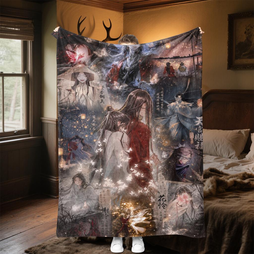 Heaven Official's Blessing Blanket Soft Comfortable All Seasons Perfect Sofa Office Naps Outdoor Travel Makes Great Gift