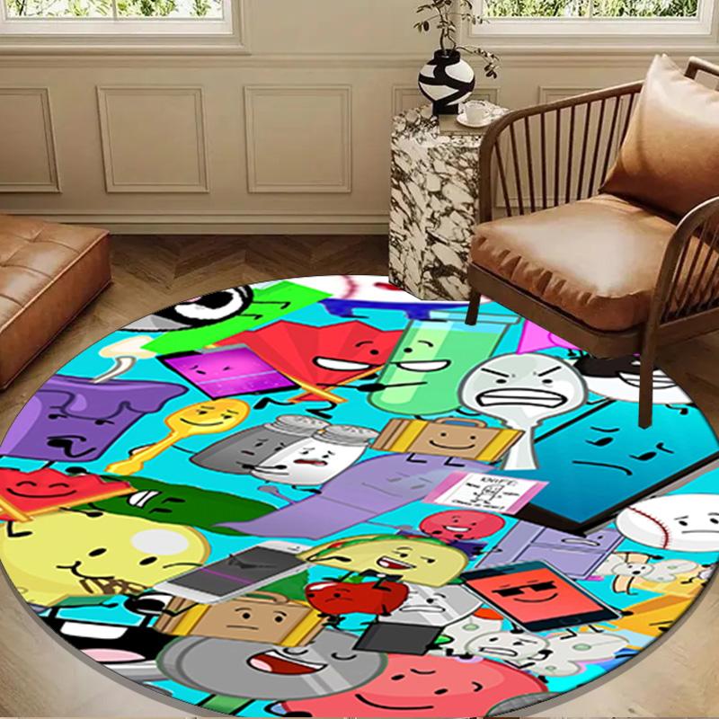 Colorful Dream Island Collage Round Rug for Livingroom,Bedroom, Palyroom, Chair Rug, Area rug, Circle Carpet, Large Size Fan Christmas gift