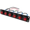 2.Switch Panel 1-6 Gang 12V for Boat, Truck, Automotive: On-Off Rocker Toggle with Red LED Light, Waterproof