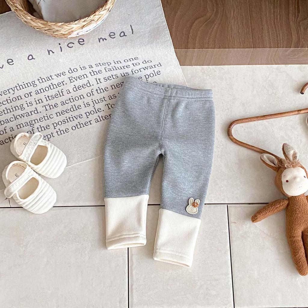 Girls' Cartoon Rabbit Patchwork Leggings - Autumn/Winter Infant Pants