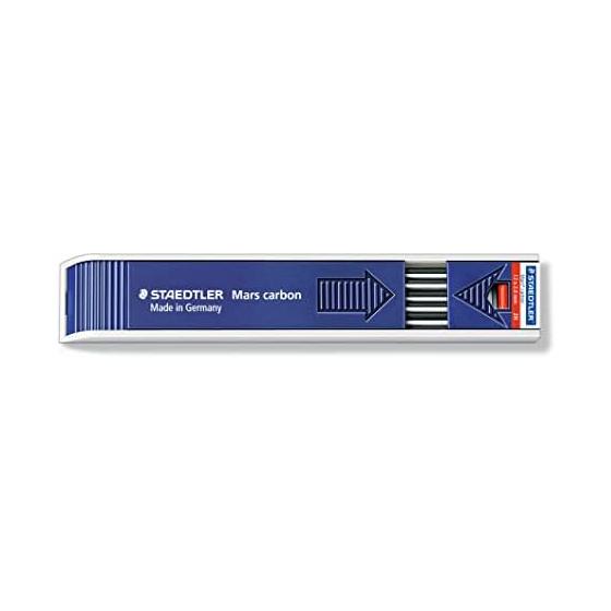 Staedtler Mars Carbon Lead Holder Refills, 2H, 12 Leads, 200-2H, High-Quality Graphite, Grooved Barrel, 7 Hardness Markings