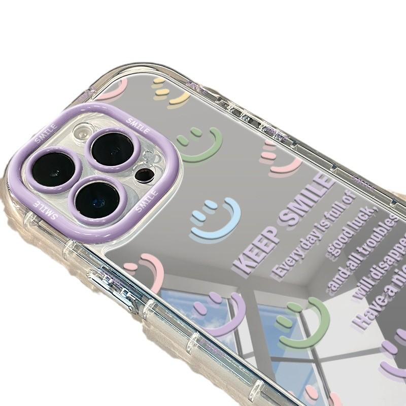 Simple Smiley Face Suitable for IPhone16promax Phone Case Apple 14 Cream 12 Niche Creative 15 Mirror 17