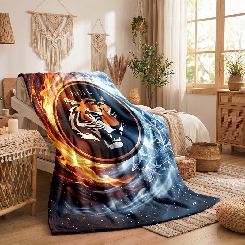 Hull City Football Print Flannel Blanket Soft Warm Sofa Bed Throw Blanket For Home Office Bedroom