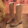 Plus Size 36-43 Western Cowboy Boots Women's Matte High Barrel Knight Boots Autumn/Winter New Long Barrel Boots