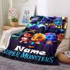 Custom Name Super Monsters Theme Printed Blanket - Perfect for Couch, Bed, Travel & Outdoor Use | Machine Washable, Cozy & Durable.