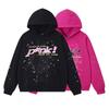 Young Thug Style Foam Letter Hoodie - Pink Hip-Hop Sweatshirt for Couples