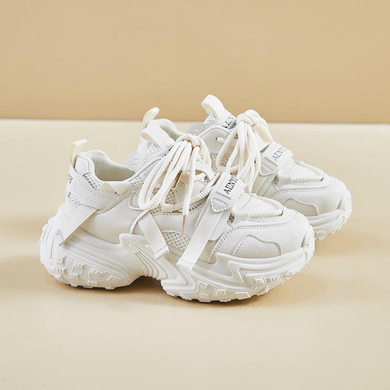 

New Dad Shoes Student Running Sports Thick-soled Height-increasing Casual Shoes 35 бежевий