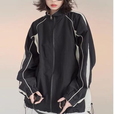 Autumn Women's Fashion Drawstring Casual Stand Collar Sports Jacket