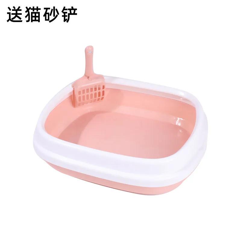 Cat Litter Box Portable Bedpan Removable Semi Closed Kitty Litter Pan Potty Toilet for Rabbit Medium Large Cats Small Animals